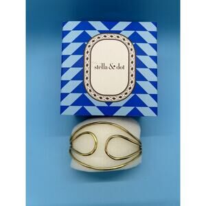 Stella & Dot Fitz Cuff Bangle Bracelet Gold Tone